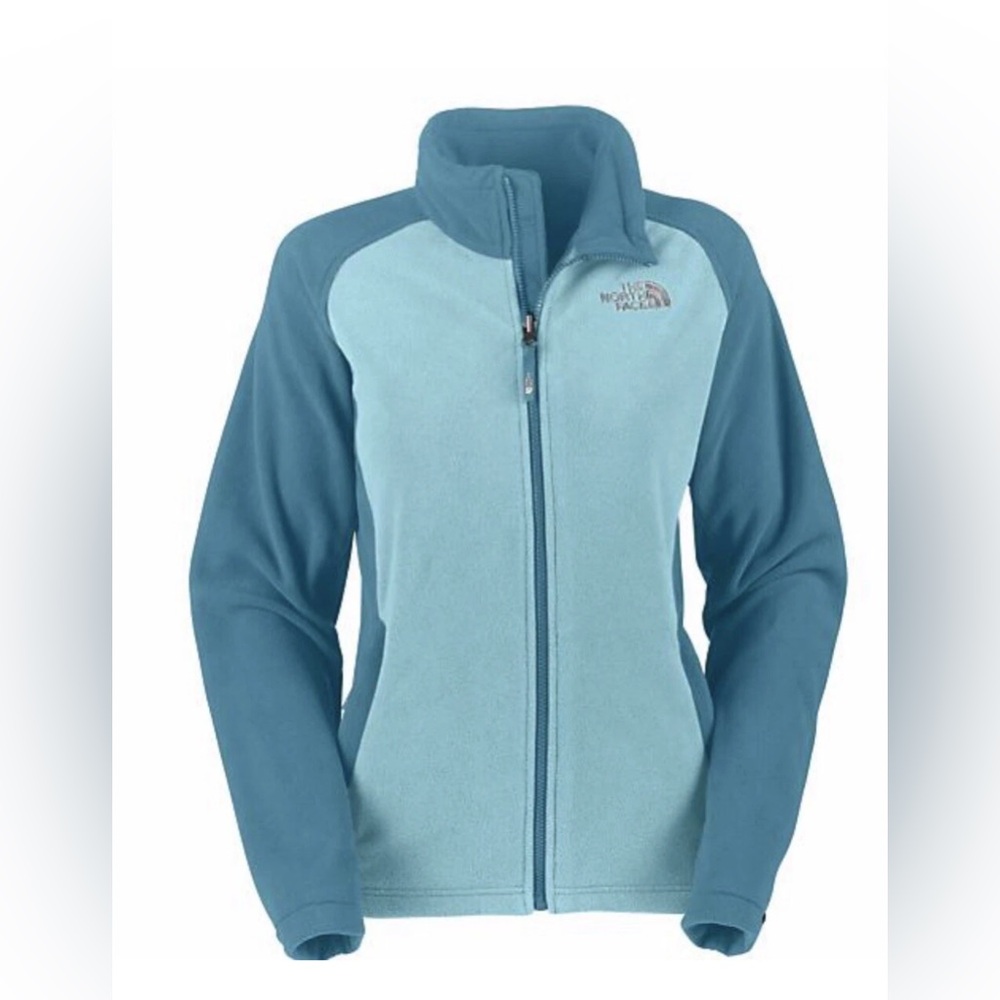 The North Face Khumbu Fleece Zip up Jacket Teal Aqua Blue Size Medium